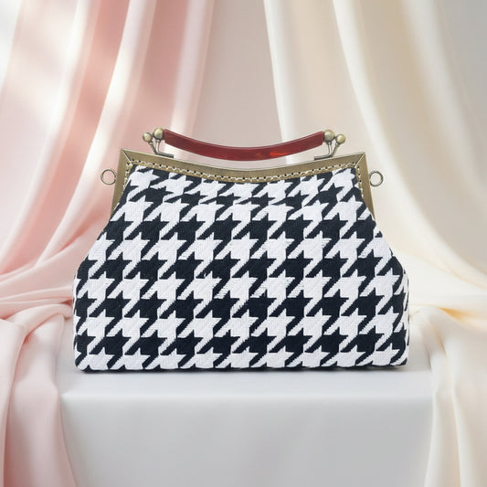 Black and white checkered bag