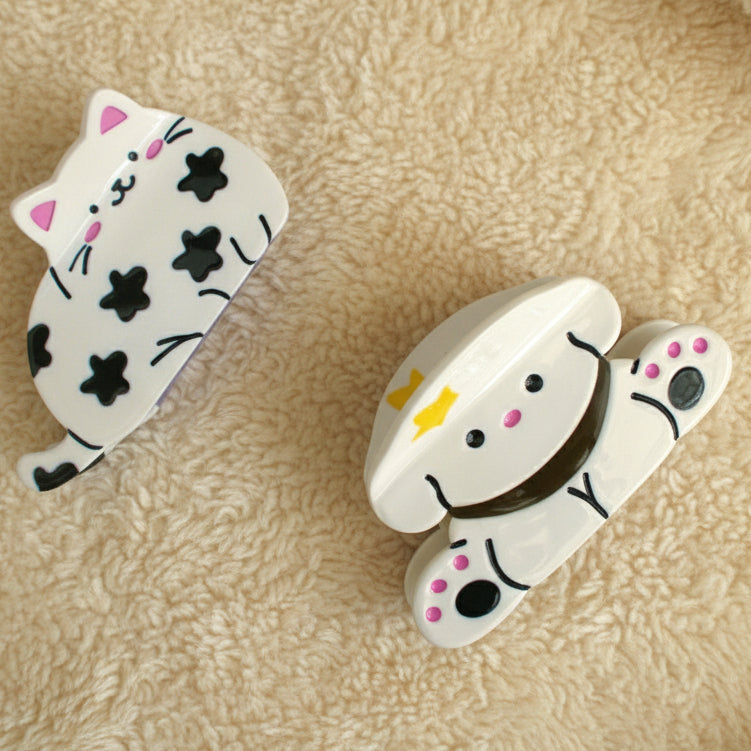 Klamra do włosów biały Kotek