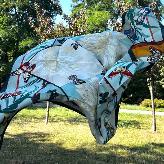 Écharpe réversible (différentes couleurs) 106003 - Bords roulés à la main (Copie)