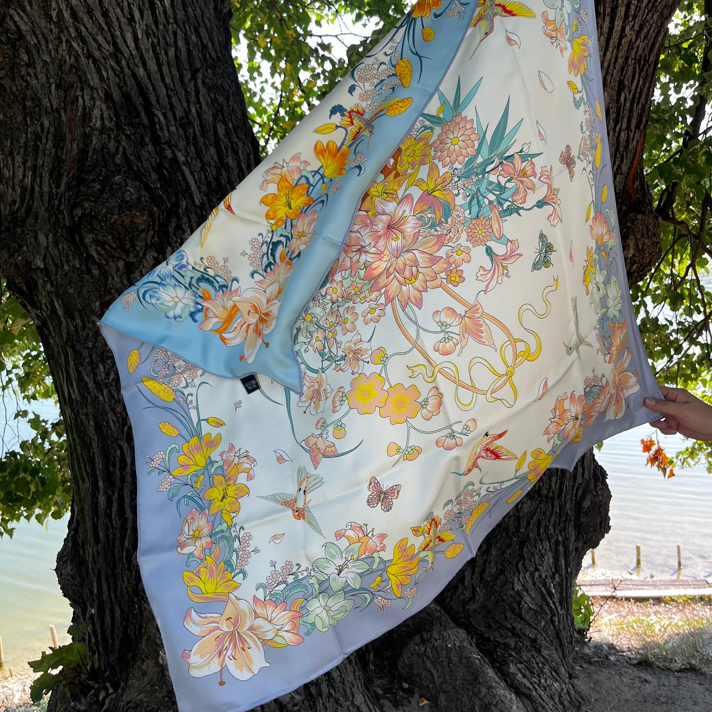 Écharpe réversible (différentes couleurs) 106004 - Bords roulés à la main