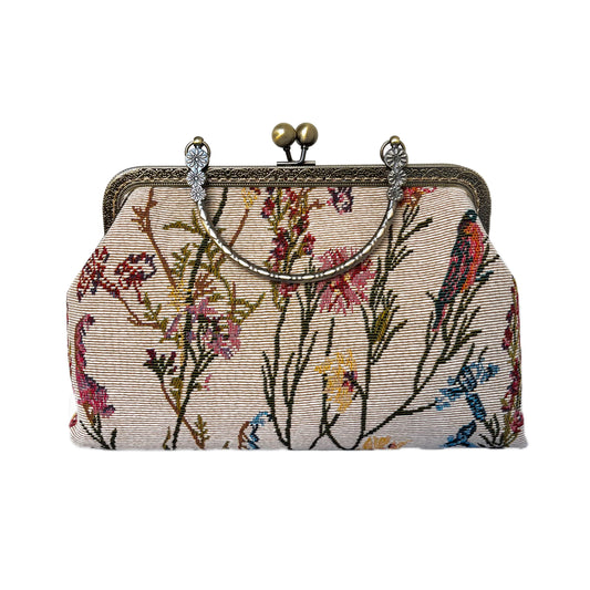 Torebka z rączką kwiatki i ptaszki