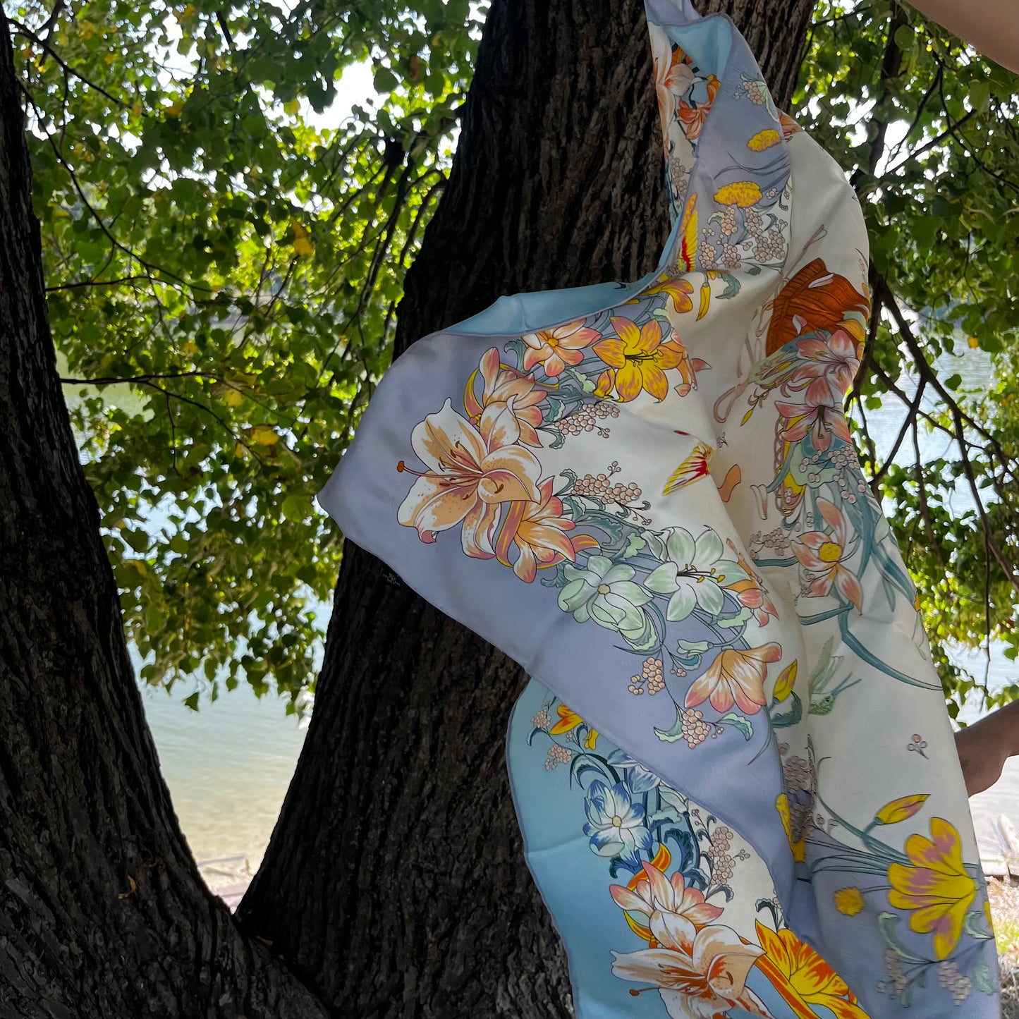 Écharpe réversible (différentes couleurs) 106004 - Bords roulés à la main