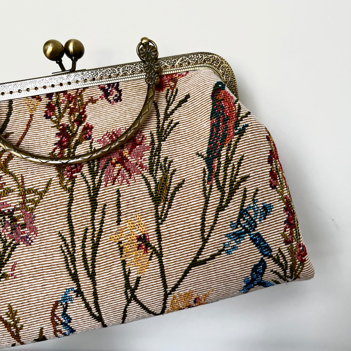 Torebka z rączką kwiatki i ptaszki