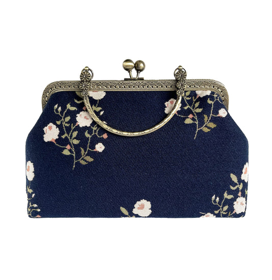 Navy blue bag with flowers