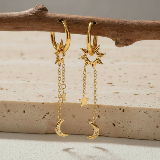 Kolczyki Serduszko Słońce