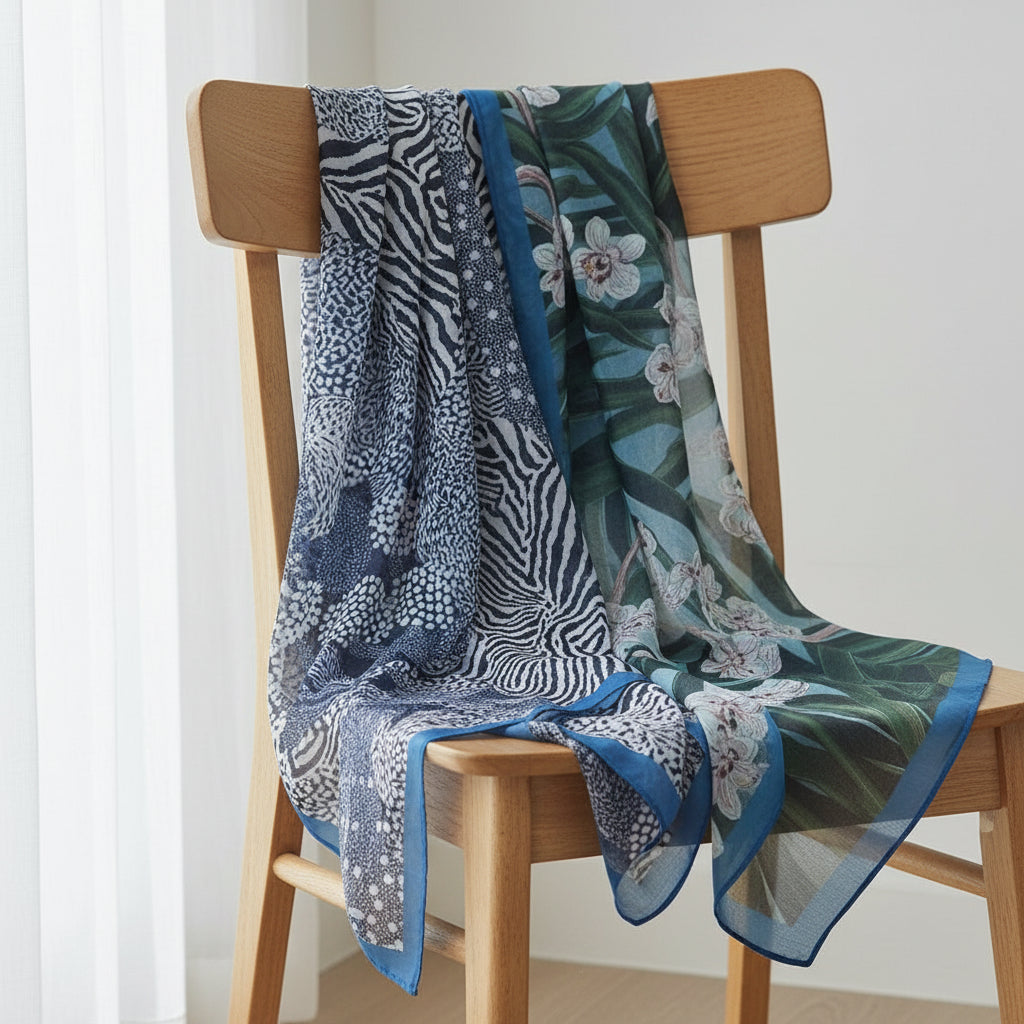 Chusta bawełniana z jedwabiem