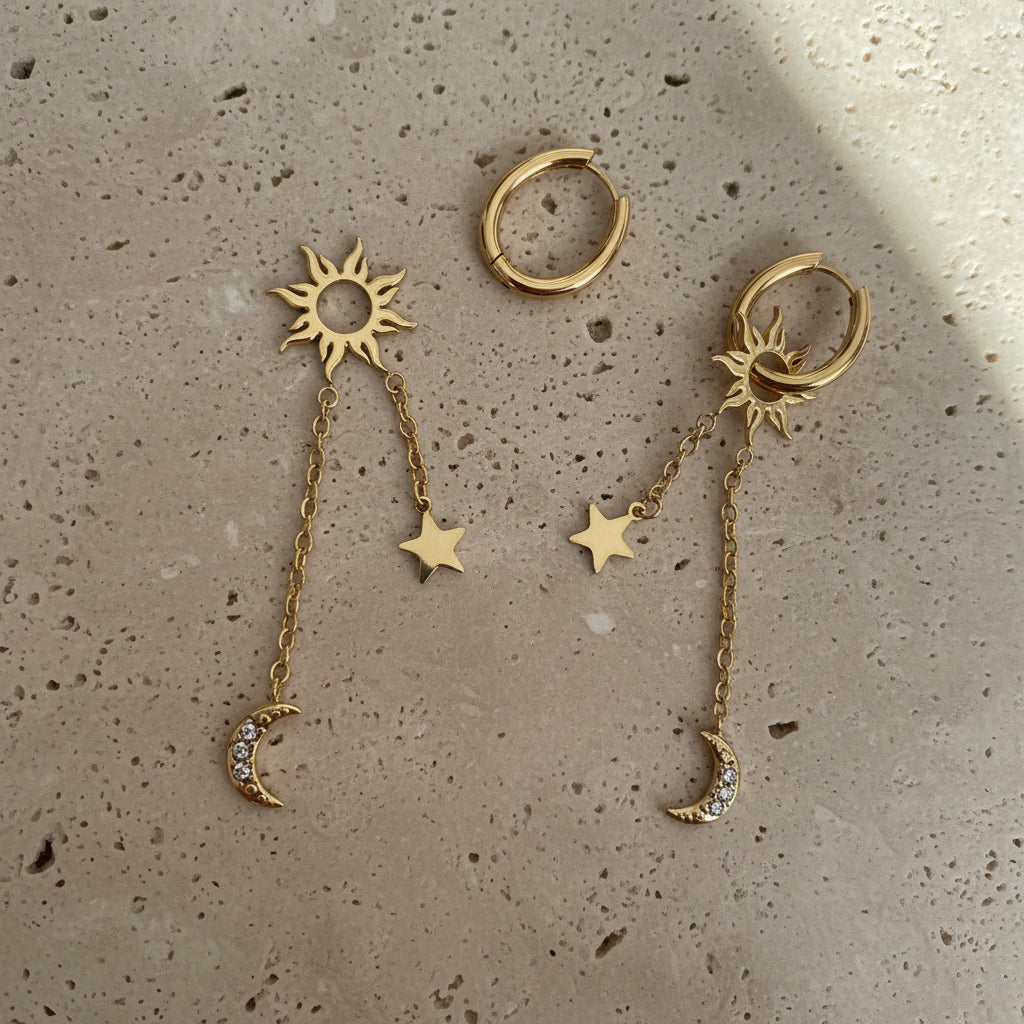 Kolczyki Serduszko Słońce