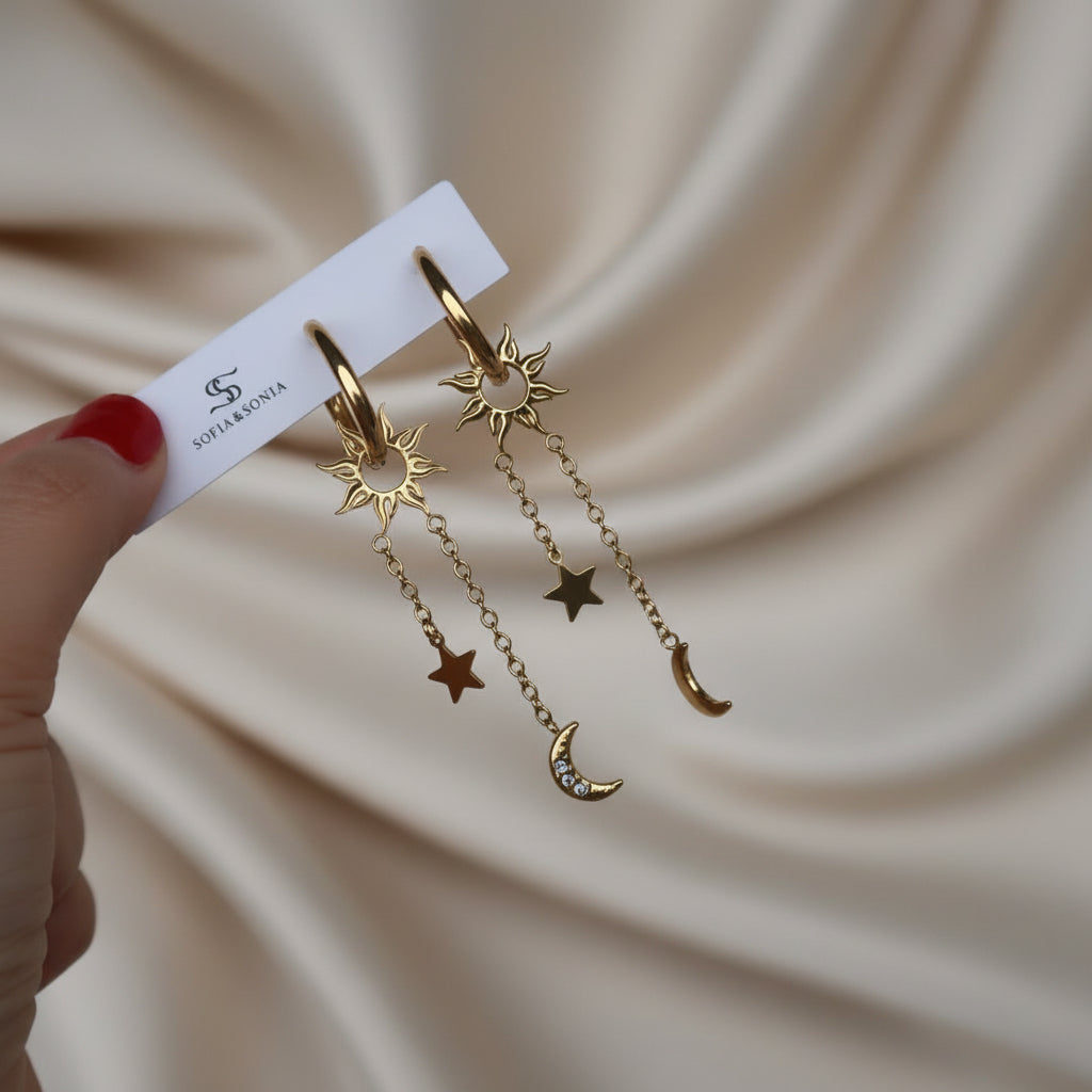 Kolczyki Serduszko Słońce