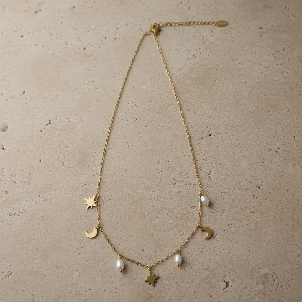 Naszyjnik księżyc i gwiazdy
