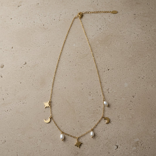 Naszyjnik księżyc i gwiazdy