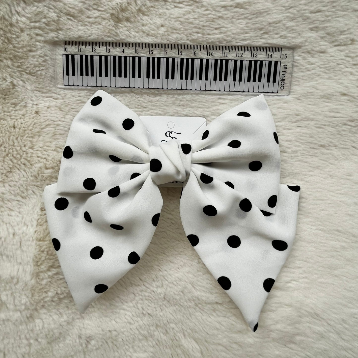 Bow Clip with Polka Dots